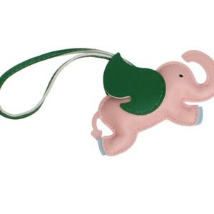 Pink and Green Elephant Keychain